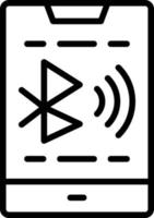 icono de línea de señales bluetooth vector
