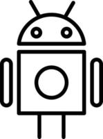 icono de línea androide vector