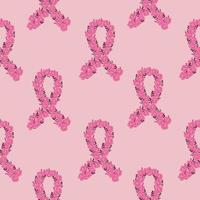 Breast cancer awareness ribbon seamless pattern vector