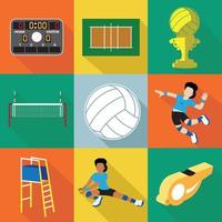 Group of Volleyball icons set vector
