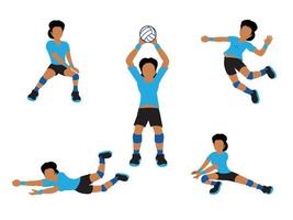 Volleyball woman player set vector