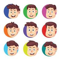 Kid avatar cute face illustration vector