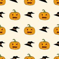 Pumpkin with cutouts for Halloween is an evil emotion. Vector isolated image for web design or textiles