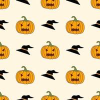 Pumpkin with cutouts for Halloween is an evil emotion. Vector isolated image for web design or textiles