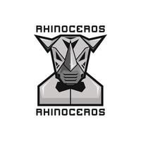 Metal Robot Rhinoceros with butterfly tie logo gamer esport illustration symbol design vector