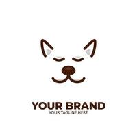 satisfying calm animal dog face logo icon outline line style vector