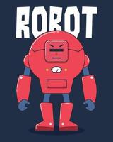 Big Red Robot Illustration vector