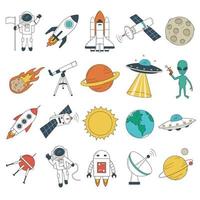 Set of space objects vector