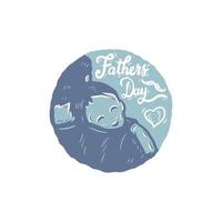 Happy Father's Day, hand drawn line with digital color, vector illustration