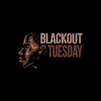 Blackout Tuesday, hand drawn line with digital color vector