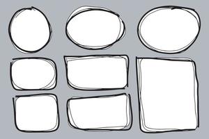 Set frame and circle doodle for design reference. vector