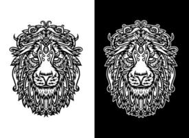 ilustración vectorial de león ornamental, aislado sobre fondo oscuro y brillante vector