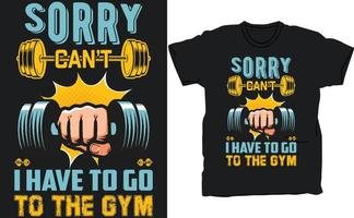 Exclusive Gym t-shirt vector design template.