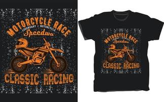 Plantilla exclusiva de diseño vectorial de camisetas de motocicleta. vector