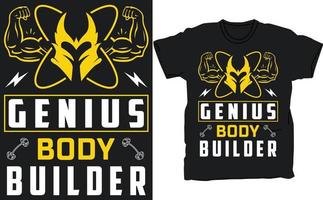 Exclusive Gym t-shirt vector design template.