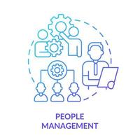 People management blue gradient concept icon. Top skill for college student resume abstract idea thin line illustration. HR competencies. Isolated outline drawing. vector