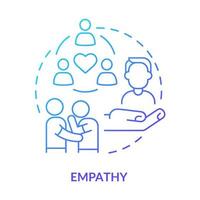 Empathy blue gradient concept icon. Soft skill for career success abstract idea thin line illustration. Sharing emotions and feelings. Isolated outline drawing. vector