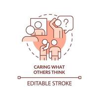 Caring what others think terracotta concept icon. Emotional issue abstract idea thin line illustration. Approval seeker. Isolated outline drawing. Editable stroke. vector