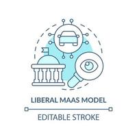 Liberal Maas model turquoise concept icon. Data openness. Mobility as service model abstract idea thin line illustration. Isolated outline drawing. Editable stroke. vector