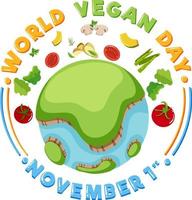 World Vegan Day Banner Design vector