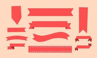 red ribbons collection vector