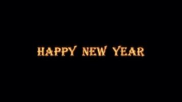 Happy New Year gold flickering text light effect video