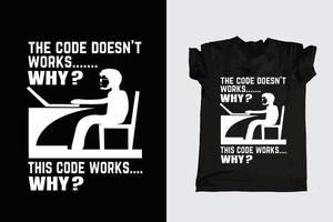 camiseta de tipografía de programador informático vector