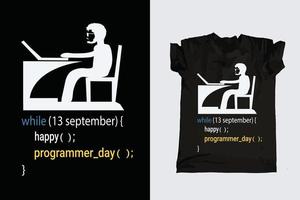 camiseta de tipografía de programador informático vector