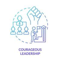 Courageous leadership blue gradient concept icon. Essential soft skill for employee abstract idea thin line illustration. Brave leader. Isolated outline drawing. vector