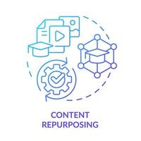 Content repurposing blue gradient concept icon. Tendency in skill development abstract idea thin line illustration. Choose new formats. Isolated outline drawing. vector