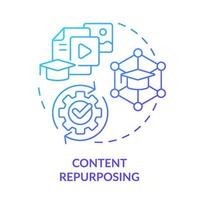 Content repurposing blue gradient concept icon. Tendency in skill development abstract idea thin line illustration. Choose new formats. Isolated outline drawing. vector