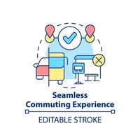 Seamless commuting experience concept icon. Regular city travel. Maas perk abstract idea thin line illustration. Isolated outline drawing. Editable stroke. vector