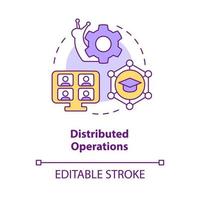 Distributed operations concept icon. Difficult to adapt. Issue in higher education abstract idea thin line illustration. Isolated outline drawing. Editable stroke. vector