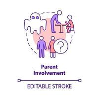 Parent involvement concept icon. Process interference. Problem in public schools abstract idea thin line illustration. Isolated outline drawing. Editable stroke. vector