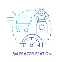 Sales acceleration blue gradient concept icon. Selling software abstract idea thin line illustration. Improving process effectiveness. Isolated outline drawing. vector