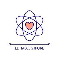 Physics of love RGB color icon. Quantum entanglement. Logical feeling. Phenomenon of soulmates. Isolated vector illustration. Simple filled line drawing. Editable stroke.