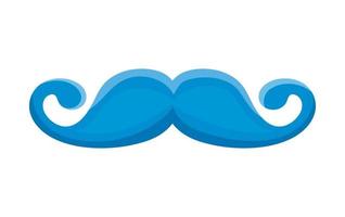 blue moustache movember icon isolated vector