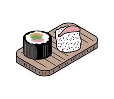 comida sushi japones vector