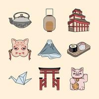 icons japanese culture vector