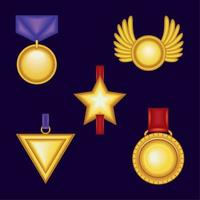 set of realistic awards vector