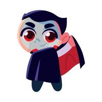 boy dressed as dracula vector