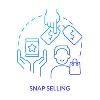 SNAP selling blue gradient concept icon. Successful sales technique abstract idea thin line illustration. Selling products to modern buyers. Isolated outline drawing. vector