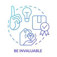 Be invaluable blue gradient concept icon. Communication part abstract idea thin line illustration. Dependable salesperson. Gaining trust. Isolated outline drawing. vector