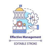 Effective management concept icon. Government regulation. Maas introduction component abstract idea thin line illustration. Isolated outline drawing. Editable stroke. vector