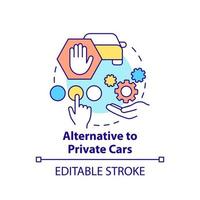 Alternative to private cars concept icon. Mobility as service value abstract idea thin line illustration. Isolated outline drawing. Editable stroke. vector