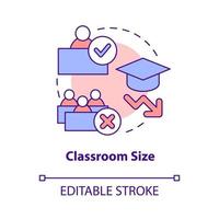 Classroom size concept icon. Effective education. Problem in public schools abstract idea thin line illustration. Isolated outline drawing. Editable stroke. vector