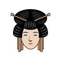 geisha japanese character vector