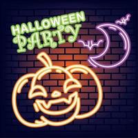 neon halloween party vector