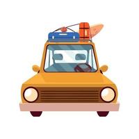 car with suitcases vector