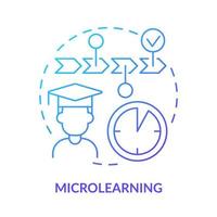 Microlearning blue gradient concept icon. New skill you can learn abstract idea thin line illustration. Learn small pieces of content. Isolated outline drawing. vector